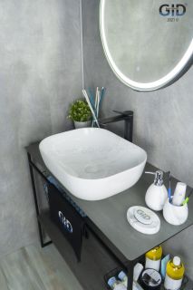 Раковина Gid K397D9 53322 накладная под камень глянцевая 50x40x14